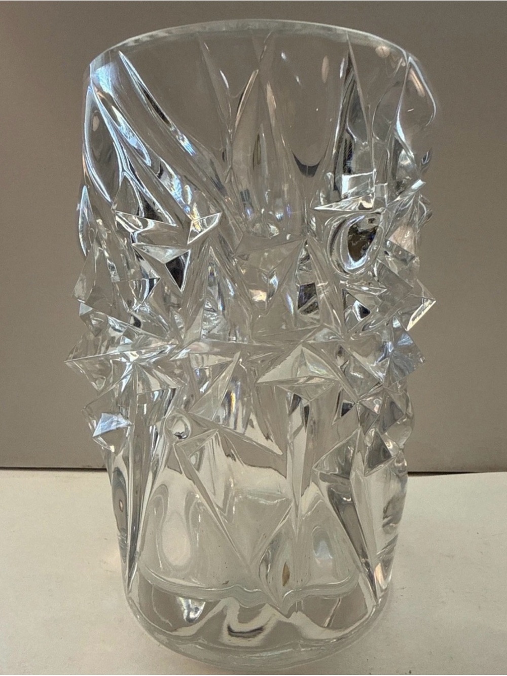 Bohemia Czech Republic crystal vase New 8in